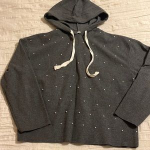 Zara Gray Pearl Sweatshirt